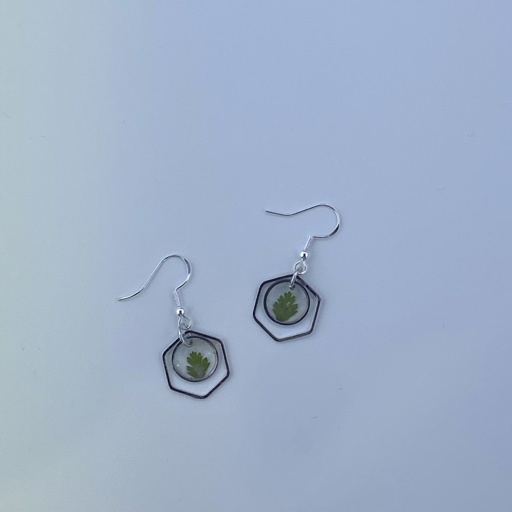 Small handmade resin flower earrings